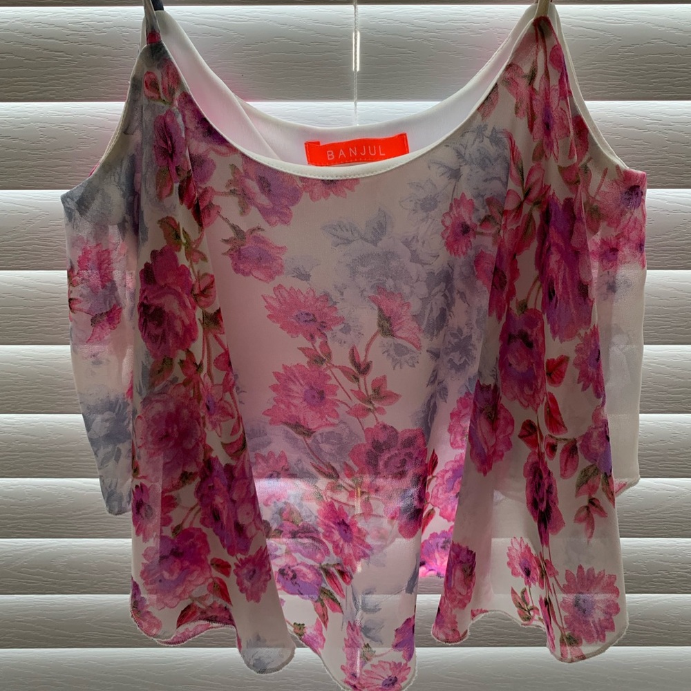 Floral Print Flowy Cropped Tank